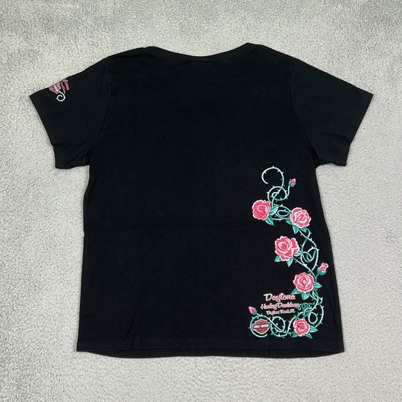 Y2K Floral Harley Davidson T-shirt - Picture 4 of 4